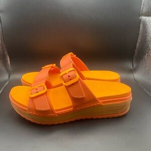 Dansko KANDI Sandals Orange Slide Wedge Slip-On Women’s Size EU 38 / US 7.5